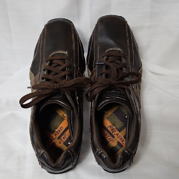 Skechers Men's Size 12 Blake Relaxed Step Brown Leather Casual Work Shoes 63385 - Picture 3 of 16